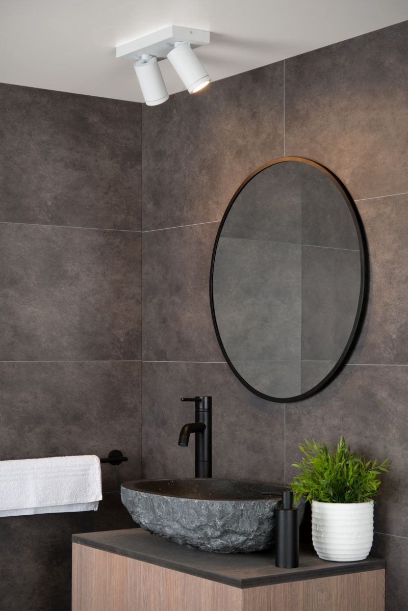 Lucide TAYLOR - Stropné bodové svietidlo Kúpeľňa - LED Dim to warm - GU10 - 2x5W 2200K/3000K - IP44 - White